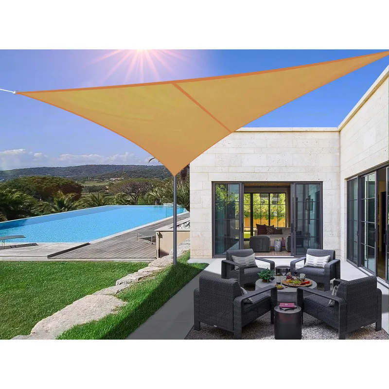 Solsegel 5 x 5 x 5m | Trekantig | Beige, undefined
