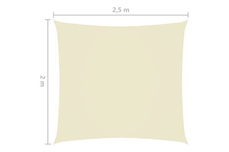 Solsegel oxfordtyg rektangulärt 2x2,5 m gräddvit - Vit - Solsegel