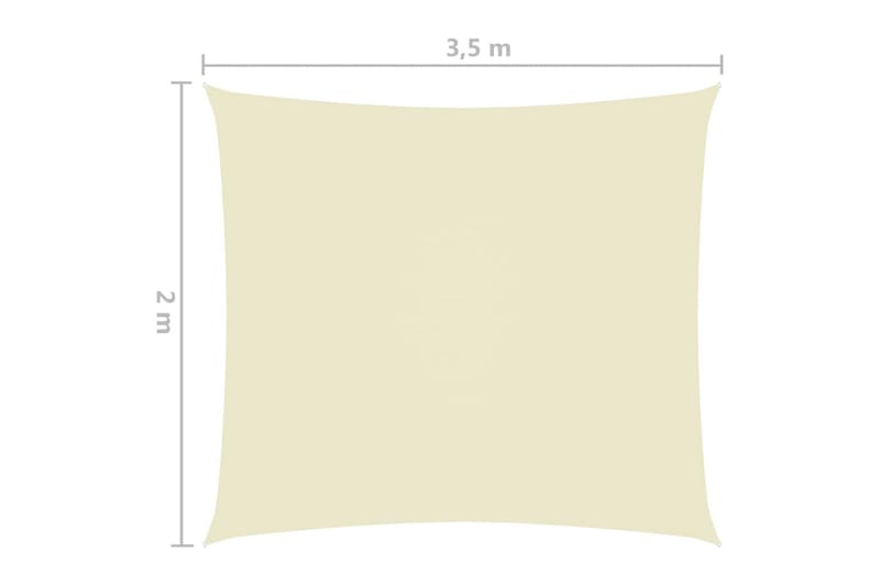 Solsegel oxfordtyg rektangulärt 2x3,5 m gräddvit - Vit - Solsegel