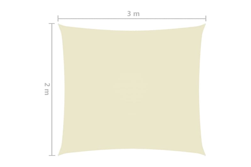 Solsegel oxfordtyg rektangulärt 2x3 m gräddvit - Vit - Solsegel