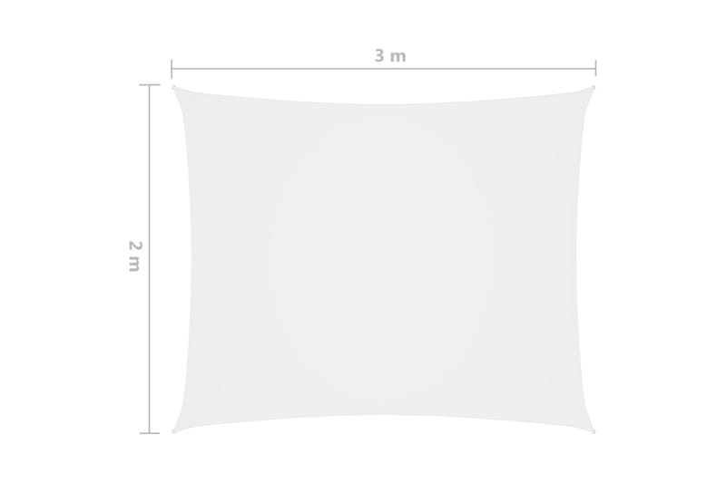 Solsegel oxfordtyg rektangulärt 2x3 m vit - Vit - Solsegel