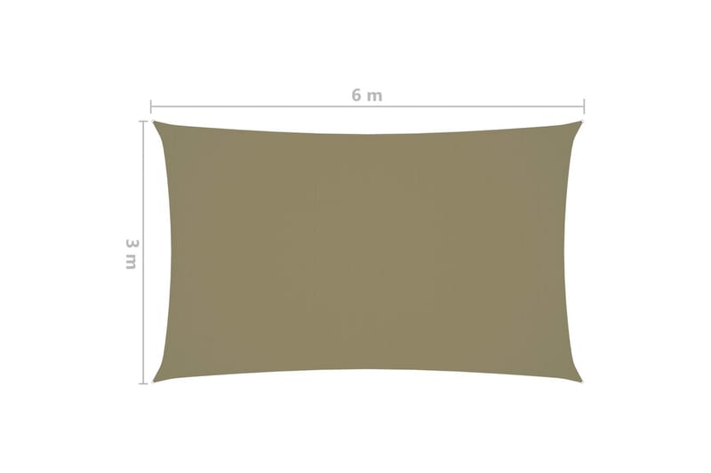 Solsegel oxfordtyg rektangulärt 3x6 m beige - Beige - Utemöbler - Solskydd - Solsegel