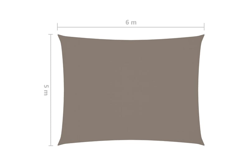 Solsegel oxfordtyg rektangulärt 5x6 m taupe - Brun - Utemöbler - Solskydd - Solsegel