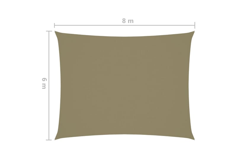Solsegel oxfordtyg rektangulärt 6x8 m beige - Beige - Solsegel