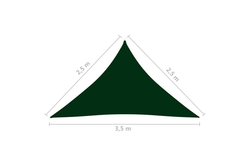 Solsegel oxfordtyg trekantigt 2,5x2,5x3,5 m mörkgrön - Grön - Utemöbler - Solskydd - Solsegel