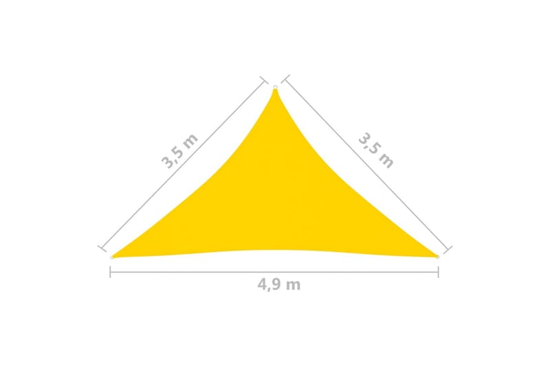 Solsegel Oxfordtyg trekantigt 3,5x3,5x4,9 m gul - Gul - Utemöbler - Solskydd - Solsegel