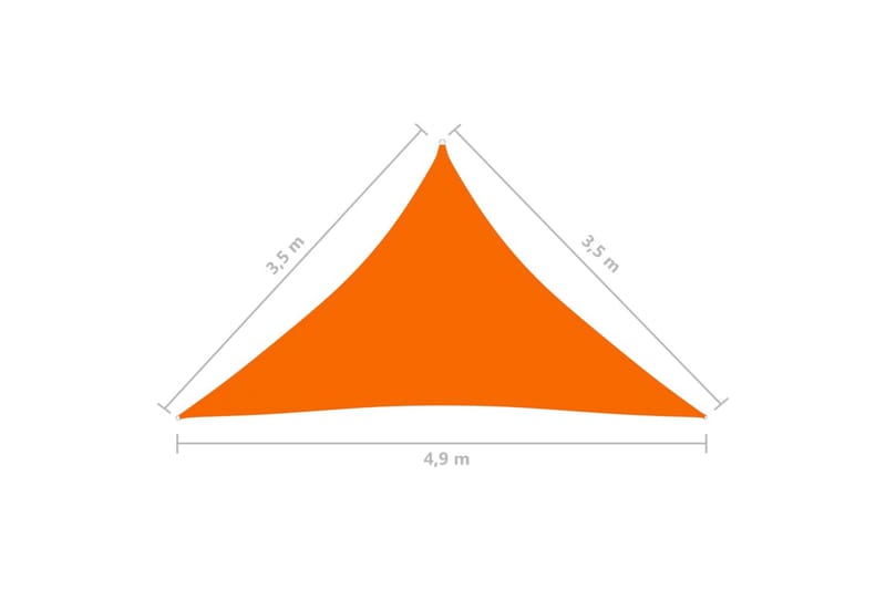 Solsegel oxfordtyg trekantigt 3,5x3,5x4,9 m orange - Orange - Utemöbler - Solskydd - Solsegel