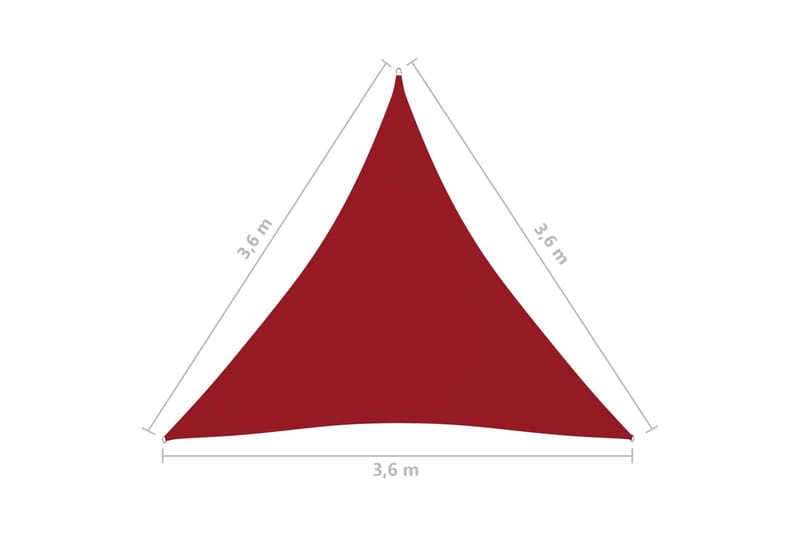 Solsegel oxfordtyg trekantigt 3,6x3,6x3,6 m röd - Röd - Utemöbler - Solskydd - Solsegel