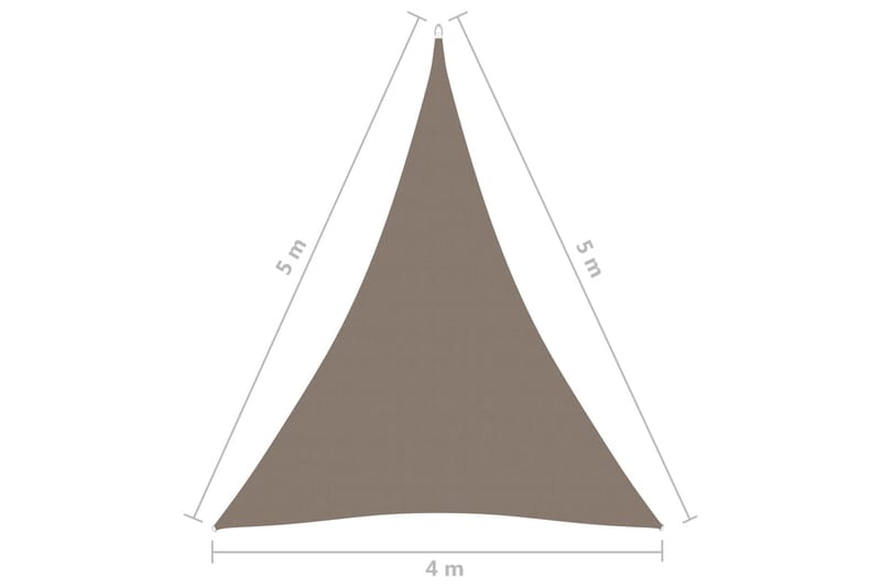 Solsegel Oxfordtyg trekantigt 4x5x5 m taupe - Brun - Utemöbler - Solskydd - Solsegel