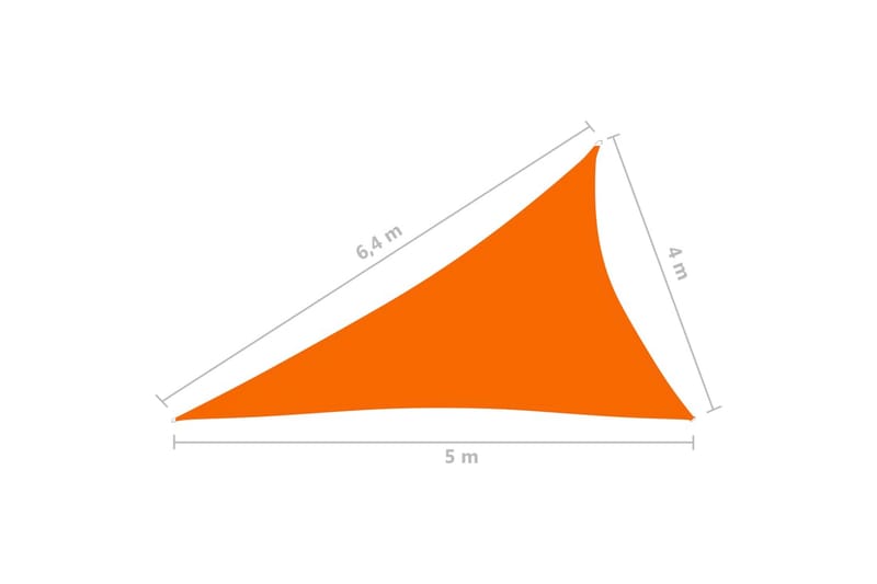 Solsegel oxfordtyg trekantigt 4x5x6,4 m orange - Orange - Utemöbler - Solskydd - Solsegel