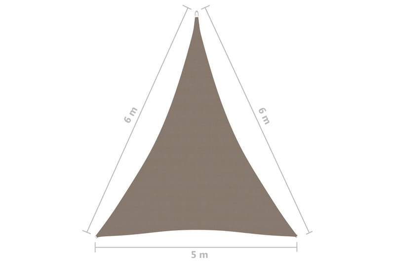 Solsegel oxfordtyg trekantigt 5x6x6 m taupe - Brun - Utemöbler - Solskydd - Solsegel