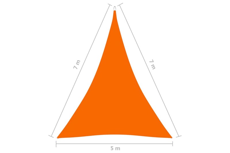 Solsegel oxfordtyg trekantigt 5x7x7 m orange - Orange - Utemöbler - Solskydd - Solsegel