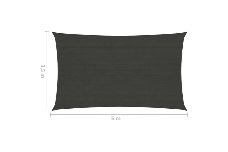 Solsegel 160 g/m² antracit 3,5x5 m HDPE - Grå - Utemöbler - Solskydd - Solsegel