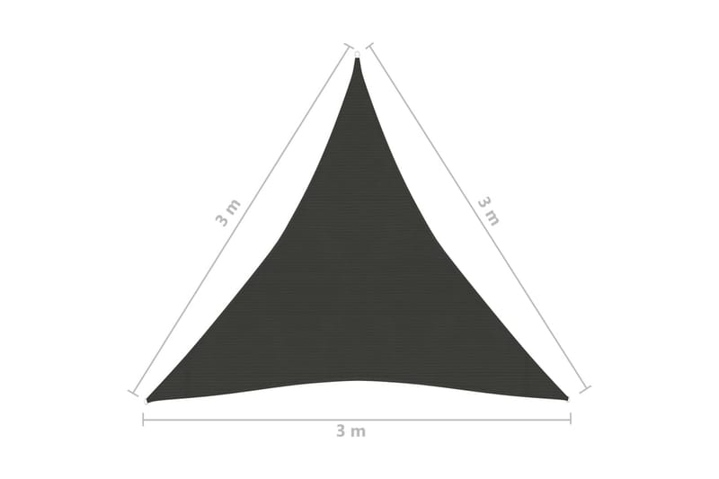 Solsegel 160 g/m² antracit 3x3x3 m HDPE - Antracit - Solsegel