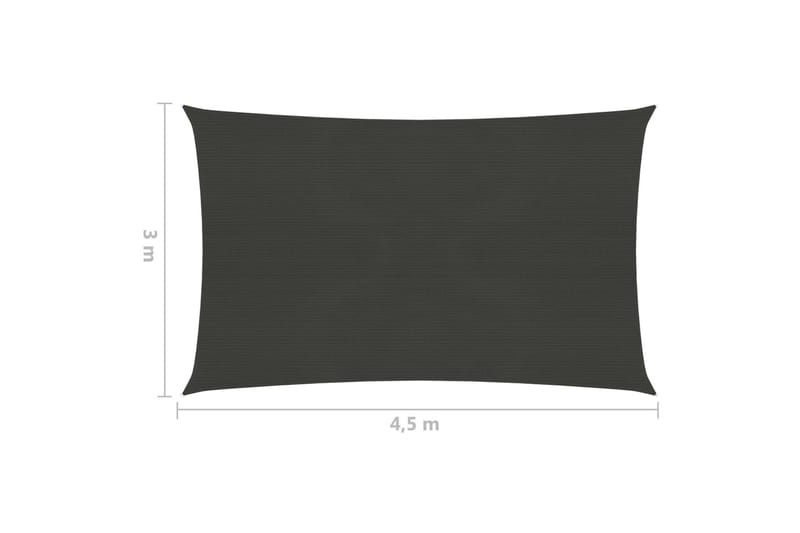 Solsegel 160 g/m² antracit 3x4,5 m HDPE - Antracit - Utemöbler - Solskydd - Solsegel