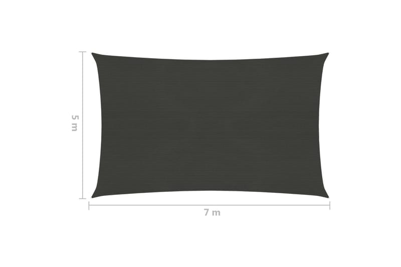 Solsegel 160 g/m² antracit 5x7 m HDPE - Grå - Utemöbler - Solskydd - Solsegel