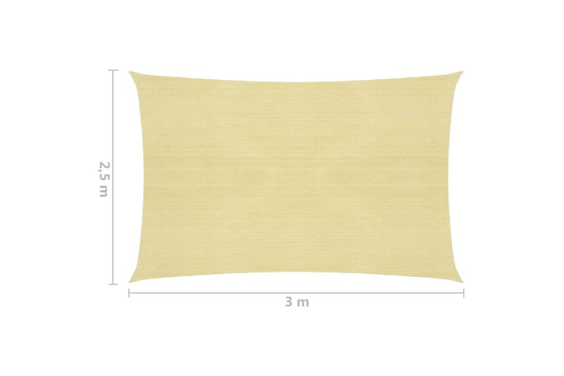 Solsegel 160 g/m² beige 2,5x3 m HDPE - Beige - Solsegel