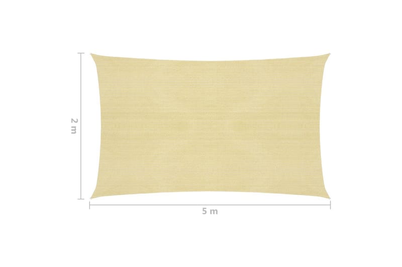 Solsegel 160 g/m² beige 2x5 m HDPE - Beige - Solsegel