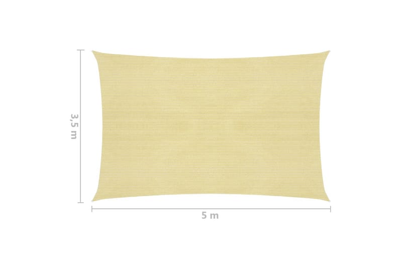 Solsegel 160 g/m² beige 3,5x5 m HDPE - Beige - Solsegel