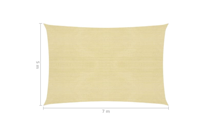 Solsegel 160 g/m² beige 5x7 m HDPE - Beige - Utemöbler - Solskydd - Solsegel