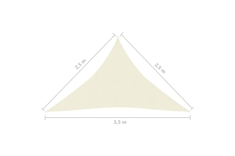 Solsegel 160 g/m² gräddvit 2,5x2,5x3,5 m HDPE - Kräm - Utemöbler - Solskydd - Solsegel