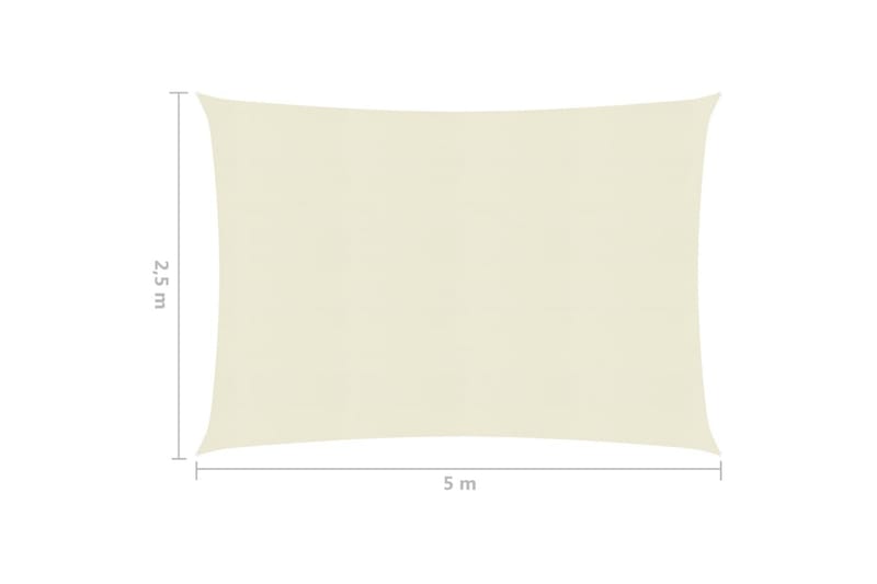 Solsegel 160 g/m² gräddvit 2,5x5 m HDPE - Vit - Utemöbler - Solskydd - Solsegel