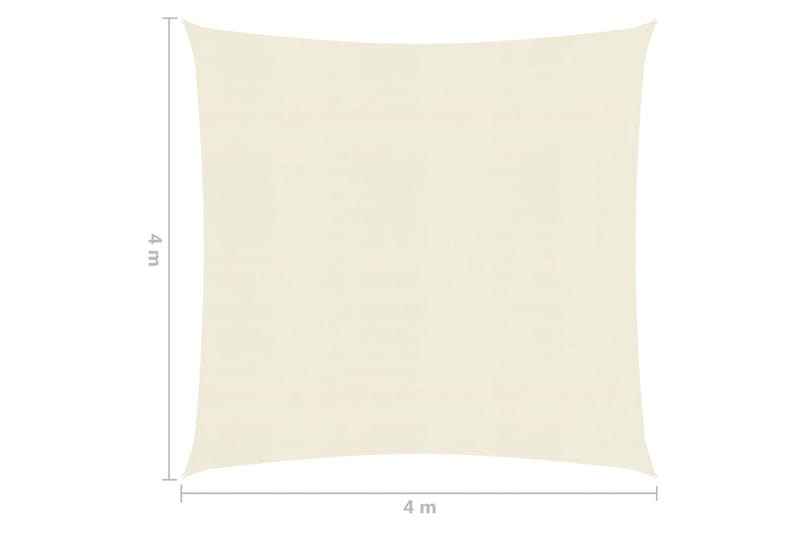 Solsegel 160 g/m² gräddvit 4x4 m HDPE - Vit - Utemöbler - Solskydd - Solsegel