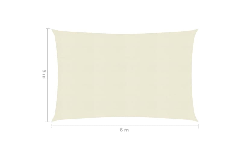 Solsegel 160 g/m² gräddvit 5x6 m HDPE - Vit - Utemöbler - Solskydd - Solsegel