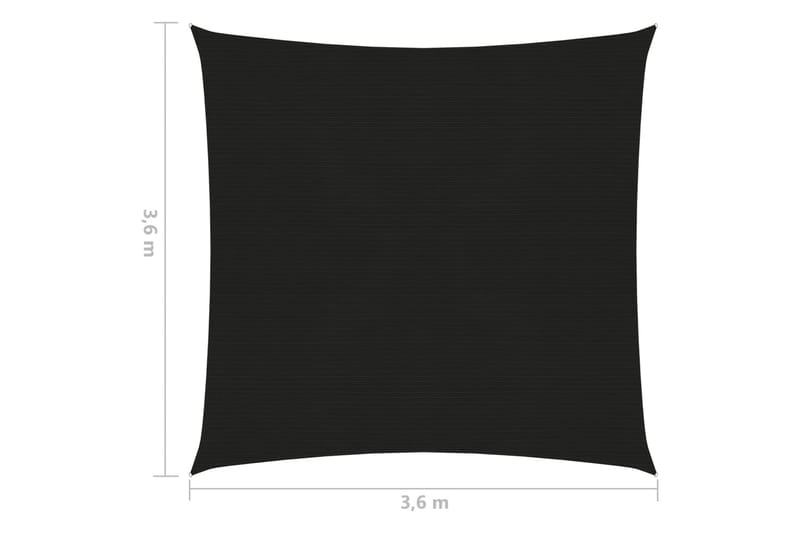 Solsegel 160 g/m² svart 3,6x3,6 m HDPE - Svart - Utemöbler - Solskydd - Solsegel