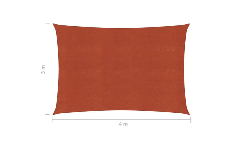 Solsegel 160 g/m² terrakotta 3x4 m HDPE - Orange - Utemöbler - Solskydd - Solsegel