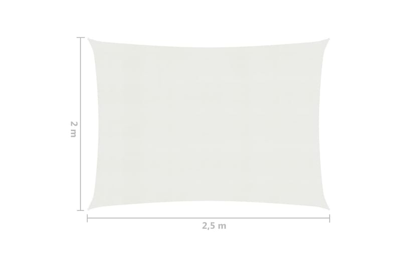 Solsegel 160 g/m² vit 2x2,5 m HDPE - Vit - Utemöbler - Solskydd - Solsegel