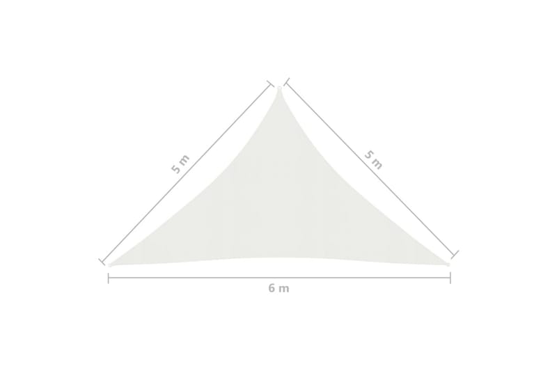 Solsegel 160 g/m² vit 5x5x6 m HDPE - Vit - Utemöbler - Solskydd - Solsegel