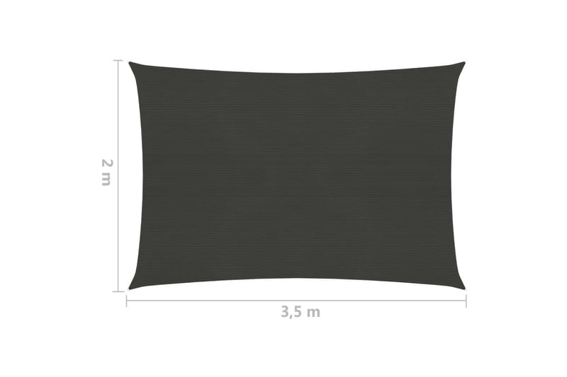 Solsegel HDPE fyrkantigt 2x3,5 m antracit - Antracit - Utemöbler - Solskydd - Solsegel