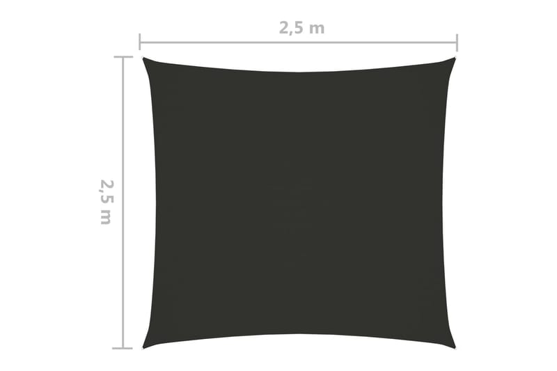 Solsegel oxfordtyg fyrkantigt 2,5x2,5 m antracit - Antracit - Solsegel