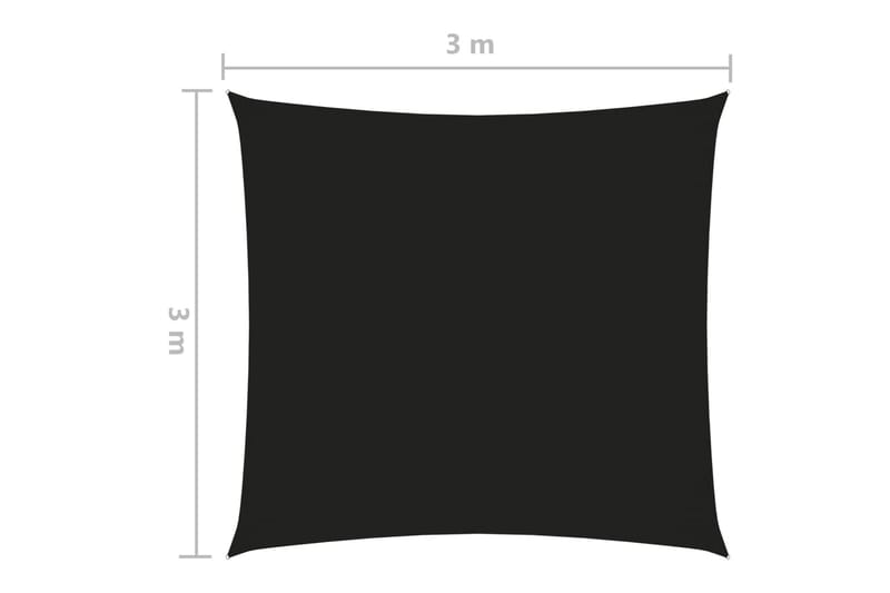 Solsegel oxfordtyg fyrkantigt 3x3 m svart - Svart - Solsegel