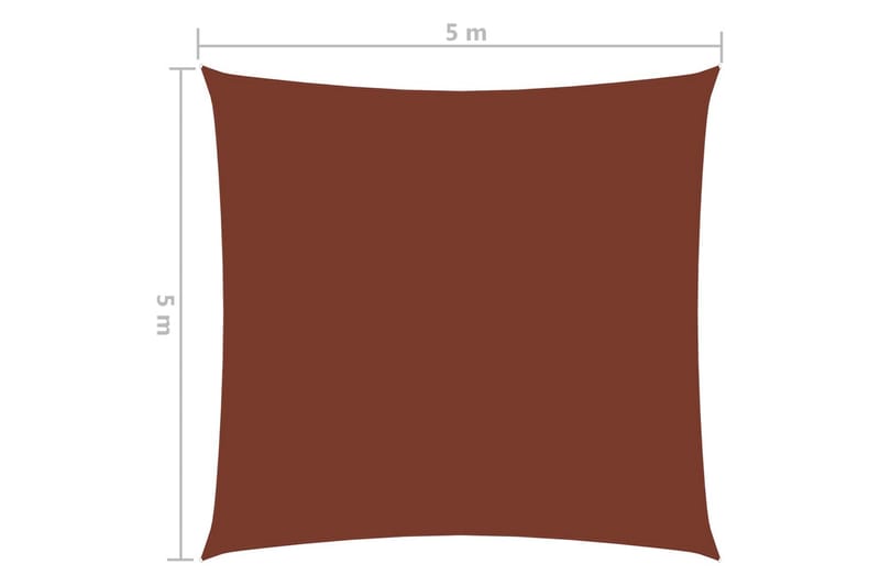 Solsegel oxfordtyg fyrkantigt 5x5 m terrakotta - Terrakotta - Solsegel