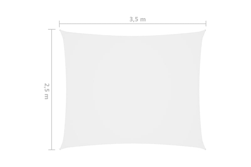 Solsegel oxfordtyg rektangulärt 2,5x3,5 m vit - Vit - Solsegel