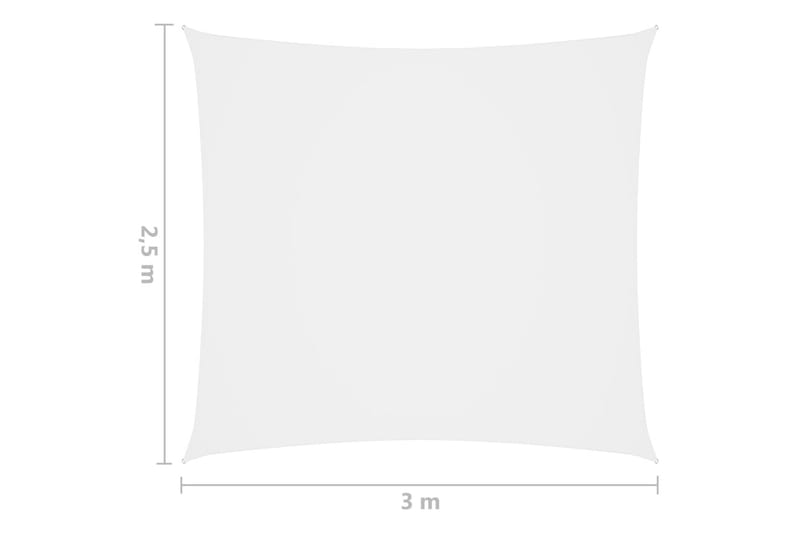 Solsegel oxfordtyg rektangulärt 2,5x3 m vit - Vit - Solsegel