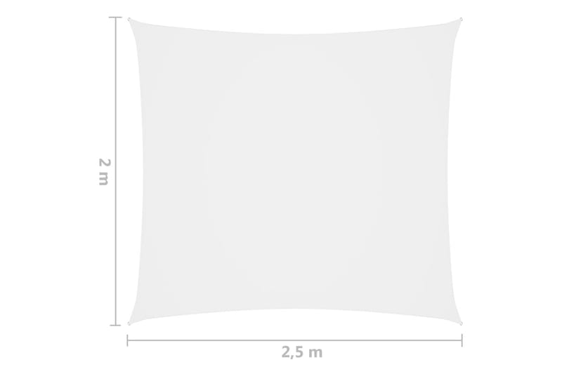 Solsegel oxfordtyg rektangulärt 2x2,5 m vit - Vit - Solsegel