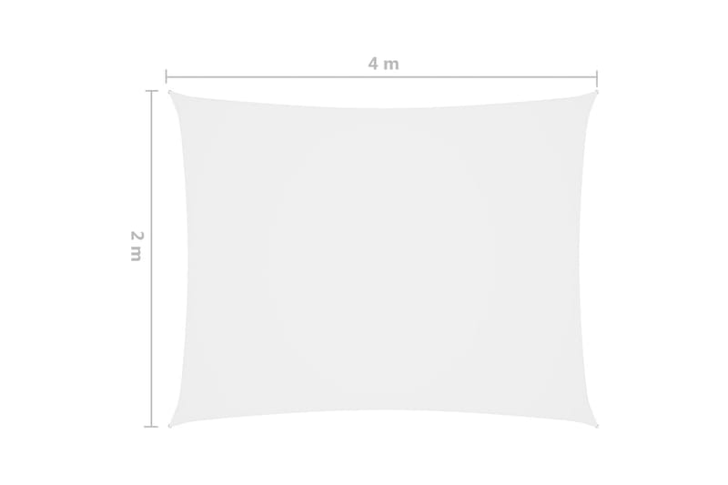 Solsegel oxfordtyg rektangulärt 2x4 m vit - Vit - Solsegel