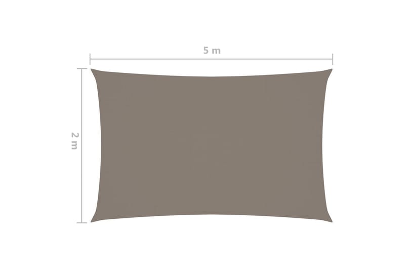 Solsegel oxfordtyg rektangulärt 2x5 m taupe - Taupe - Utemöbler - Solskydd - Solsegel