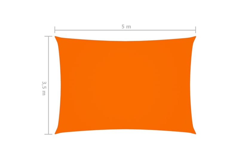 Solsegel oxfordtyg rektangulärt 3,5x5 m orange - Orange - Utemöbler - Solskydd - Solsegel