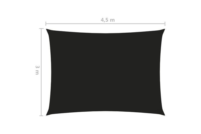 Solsegel oxfordtyg rektangulärt 3x4,5 m svart - Svart - Solsegel