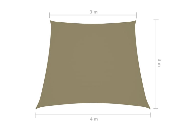 Solsegel oxfordtyg trapets 3/4x3 m beige - Beige - Utemöbler - Solskydd - Solsegel