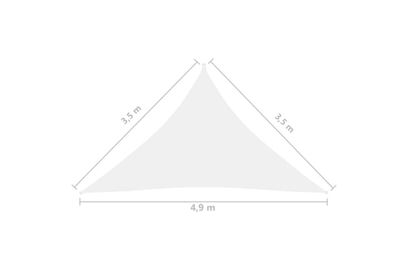 Solsegel Oxfordtyg trekantigt 3,5x3,5x4,9 m vit - Vit - Utemöbler - Solskydd - Solsegel