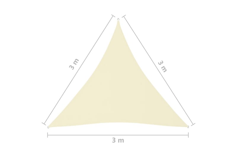 Solsegel oxfordtyg trekantigt 3x3x3 m gräddvit - Kräm - Solsegel