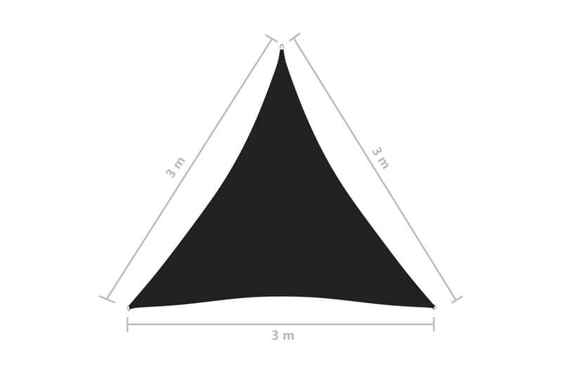 Solsegel oxfordtyg trekantigt 3x3x3 m svart - Svart - Solsegel