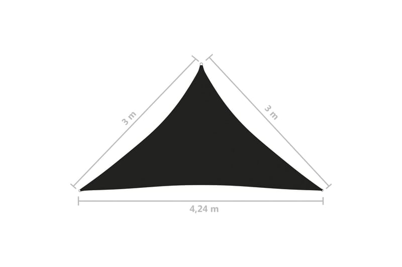 Solsegel oxfordtyg trekantigt 3x3x4,24 m svart - Svart - Utemöbler - Solskydd - Solsegel