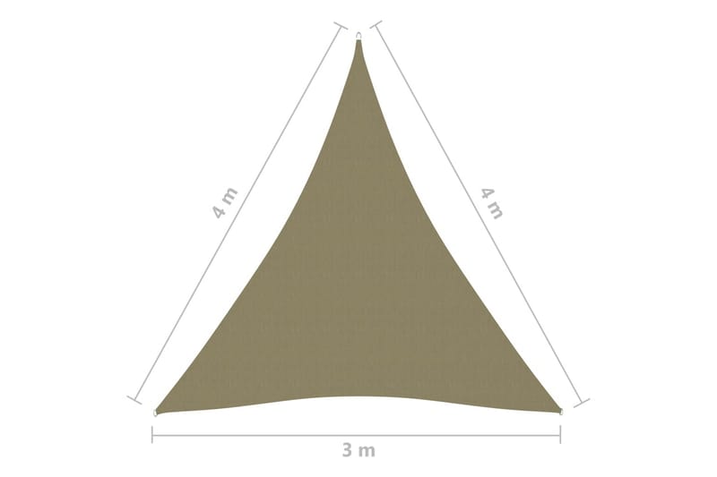 Solsegel oxfordtyg trekantigt 3x4x4 m beige - Beige - Utemöbler - Solskydd - Solsegel