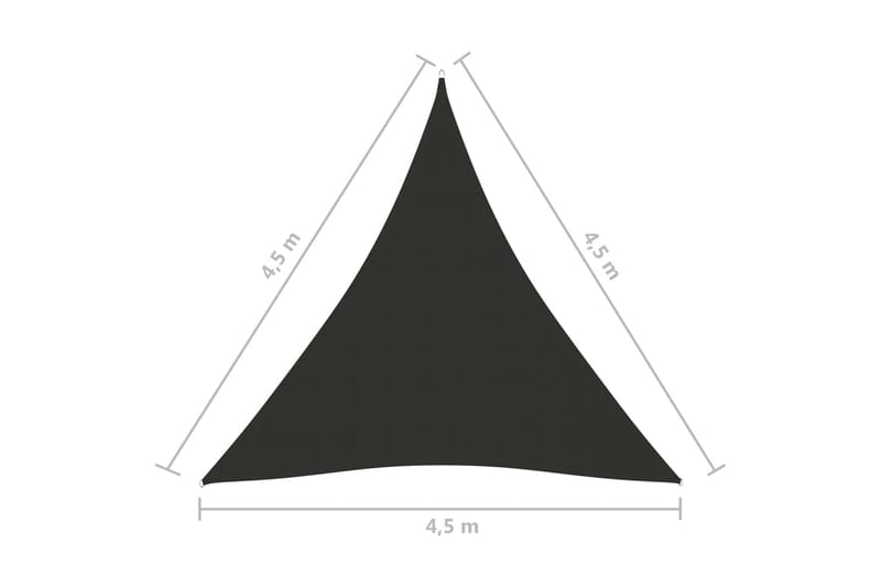 Solsegel Oxfordtyg trekantigt 4,5x4,5x4,5 m antracit - Antracit - Utemöbler - Solskydd - Solsegel
